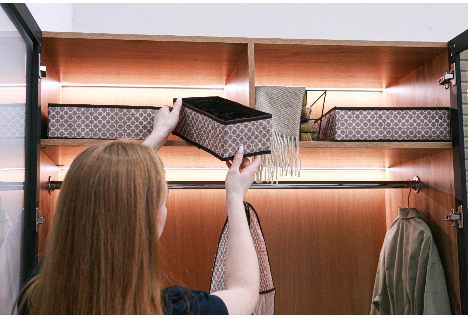 Органайзер для хранения белья Доляна «Браун», 8 отделений, 28×14×10 см, цвет коричневый