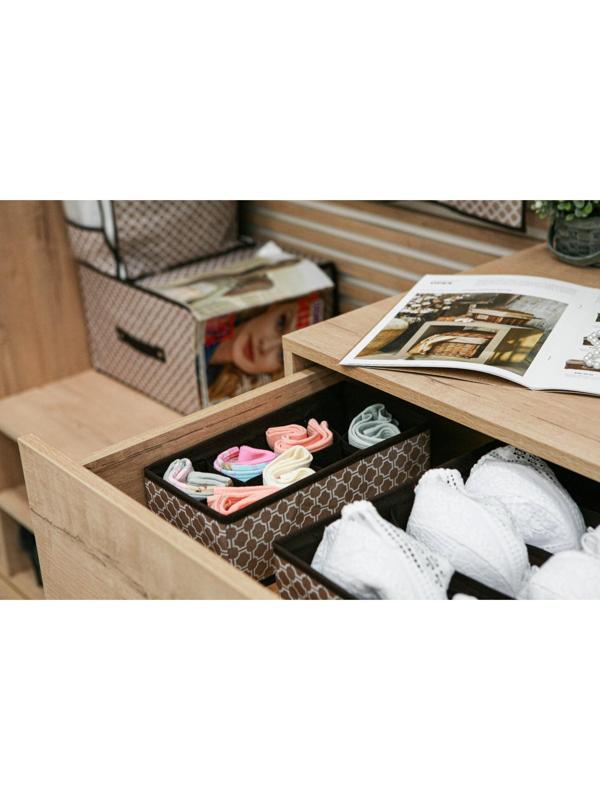 Органайзер для хранения белья Доляна «Браун», 8 отделений, 28×14×10 см, цвет коричневый