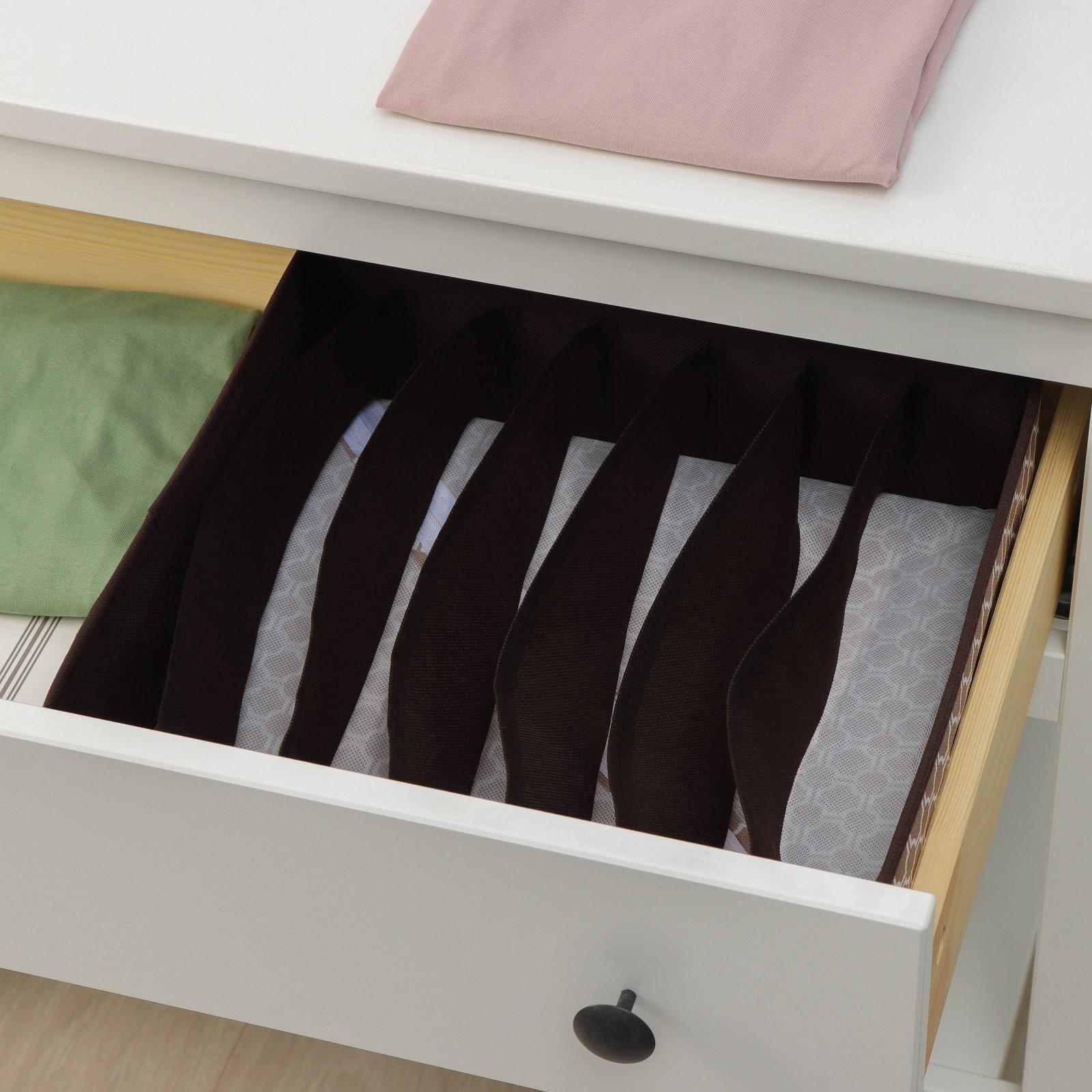 Органайзер для хранения белья Доляна «Браун», 7 отделений, 34×30,5×10 см, цвет коричневый