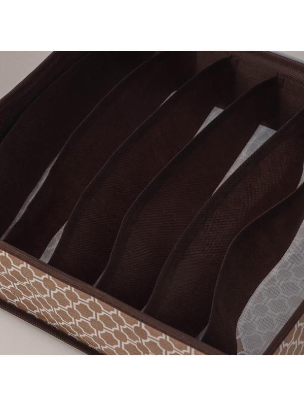 Органайзер для хранения белья Доляна «Браун», 7 отделений, 34×30,5×10 см, цвет коричневый