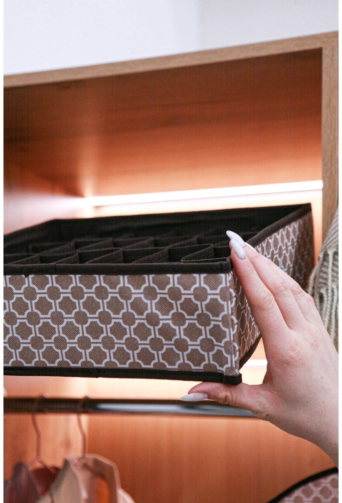 Органайзер для хранения белья Доляна «Браун», 24 отделения, 30×33×10 см, цвет коричневый