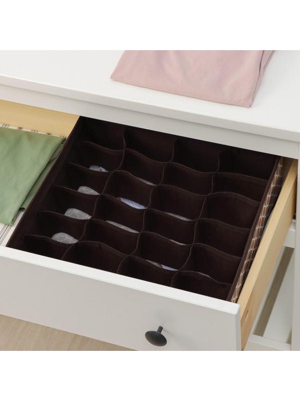 Органайзер для хранения белья Доляна «Браун», 24 отделения, 30×33×10 см, цвет коричневый