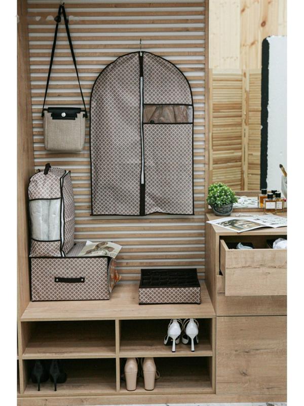 Органайзер для хранения белья Доляна «Браун», 24 отделения, 30×33×10 см, цвет коричневый