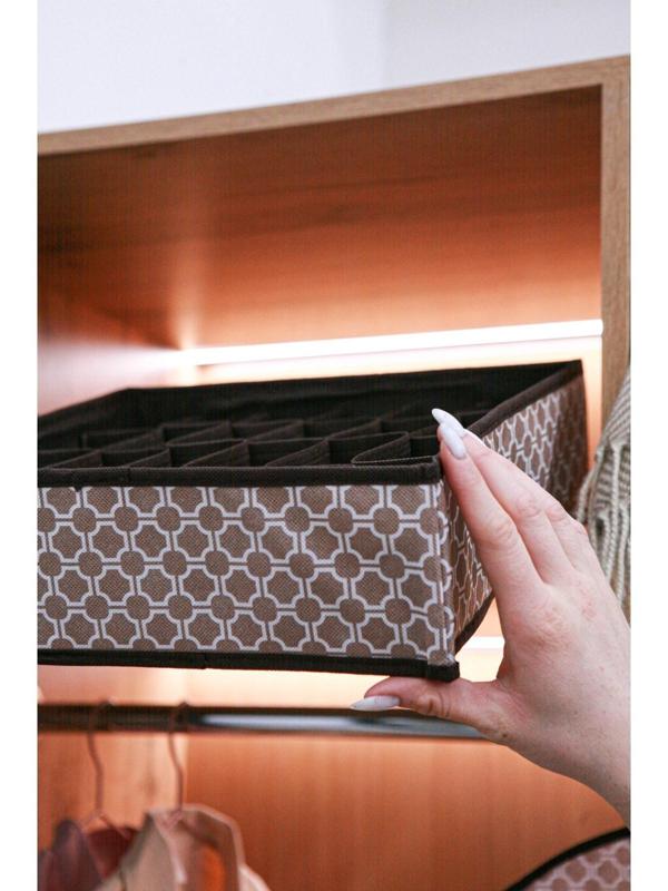 Органайзер для хранения белья Доляна «Браун», 24 отделения, 30×33×10 см, цвет коричневый