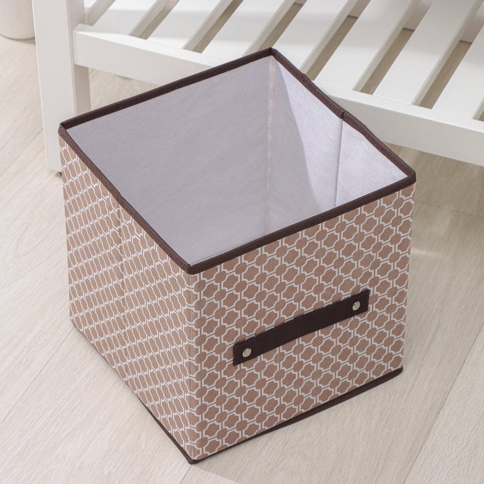 Короб стеллажный для хранения Доляна «Браун», 25×25×25 см, цвет коричневый