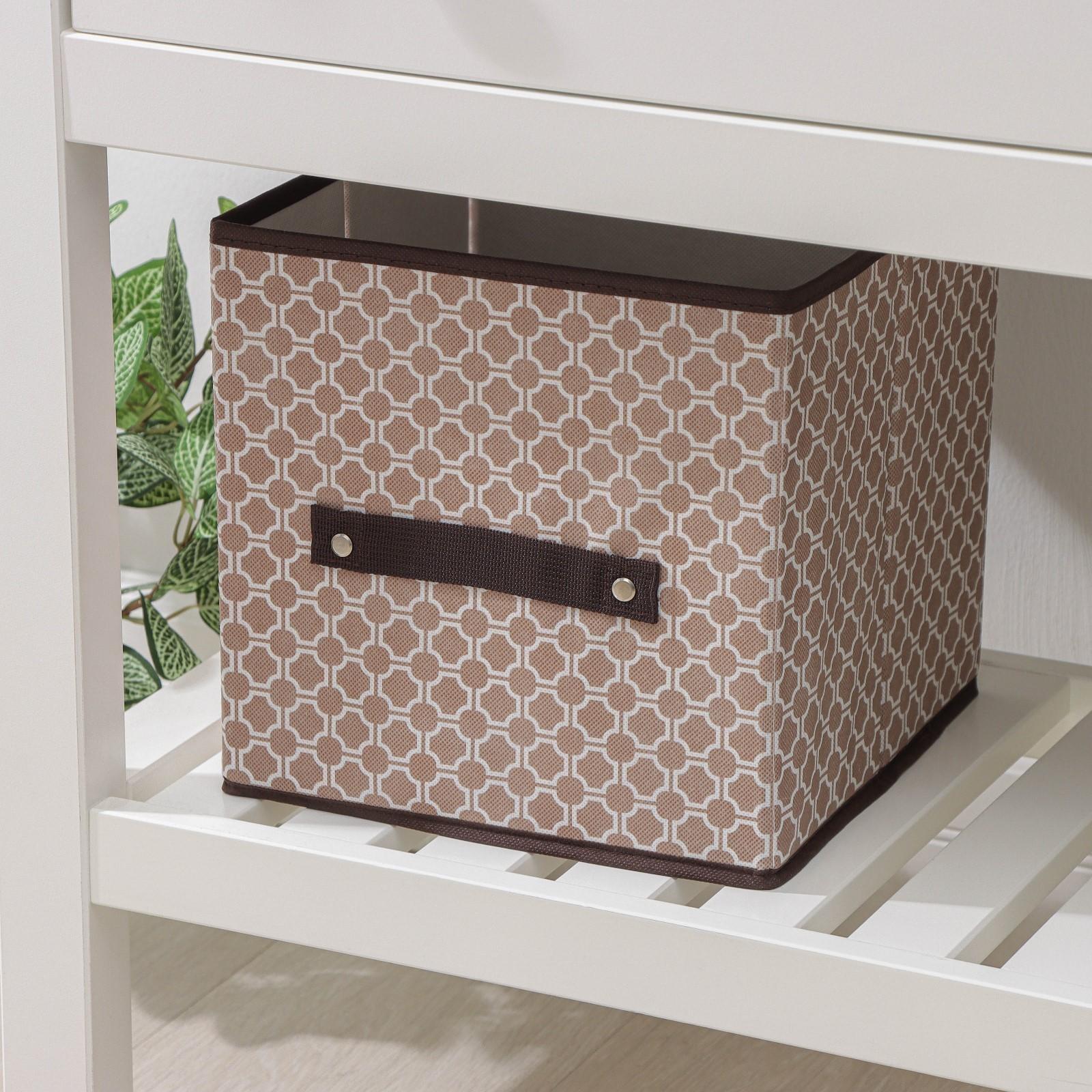 Короб стеллажный для хранения Доляна «Браун», 25×25×25 см, цвет коричневый