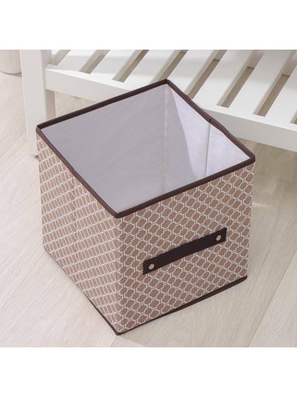 Короб стеллажный для хранения Доляна «Браун», 25×25×25 см, цвет коричневый