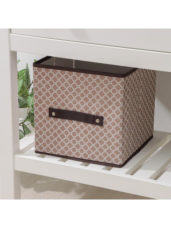 Короб стеллажный для хранения Доляна «Браун», 25×25×25 см, цвет коричневый