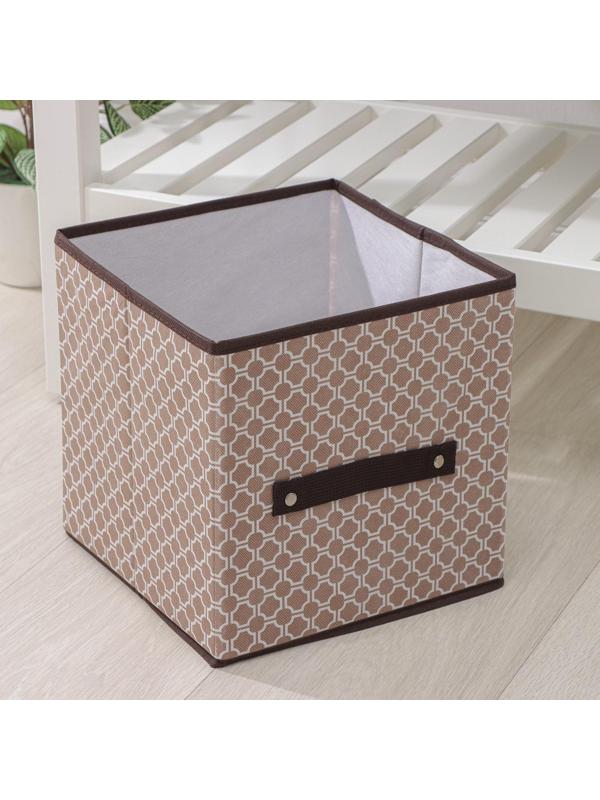 Короб стеллажный для хранения Доляна «Браун», 25×25×25 см, цвет коричневый