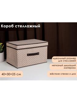 Короб стеллажный для хранения с крышкой Доляна «Браун», 40×30×25 см, цвет коричневый