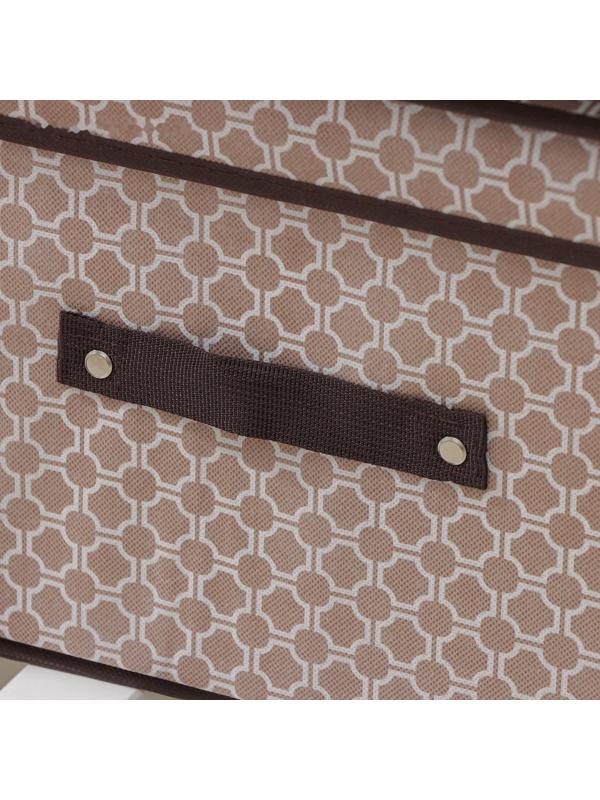 Короб стеллажный для хранения с крышкой Доляна «Браун», 40×30×25 см, цвет коричневый