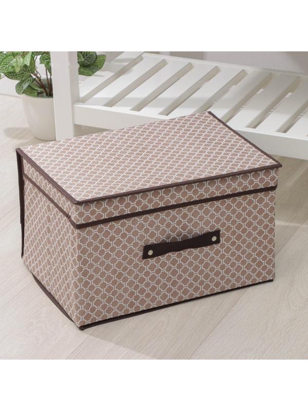 Короб стеллажный для хранения с крышкой Доляна «Браун», 40×30×25 см, цвет коричневый