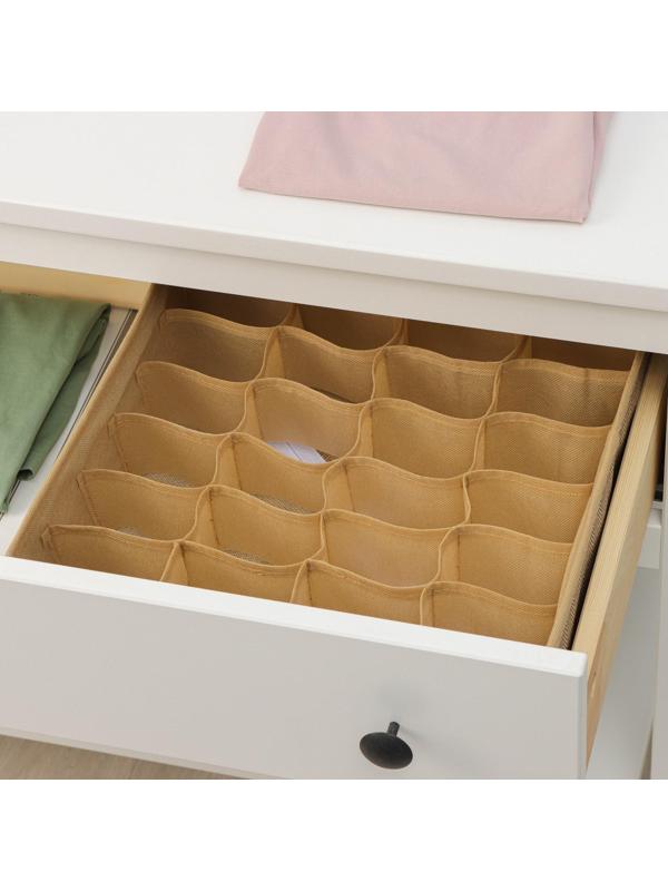 Органайзер для хранения белья Доляна «Гусиная лапка», 24 отделения, 30×33×10 см, цвет бежевый