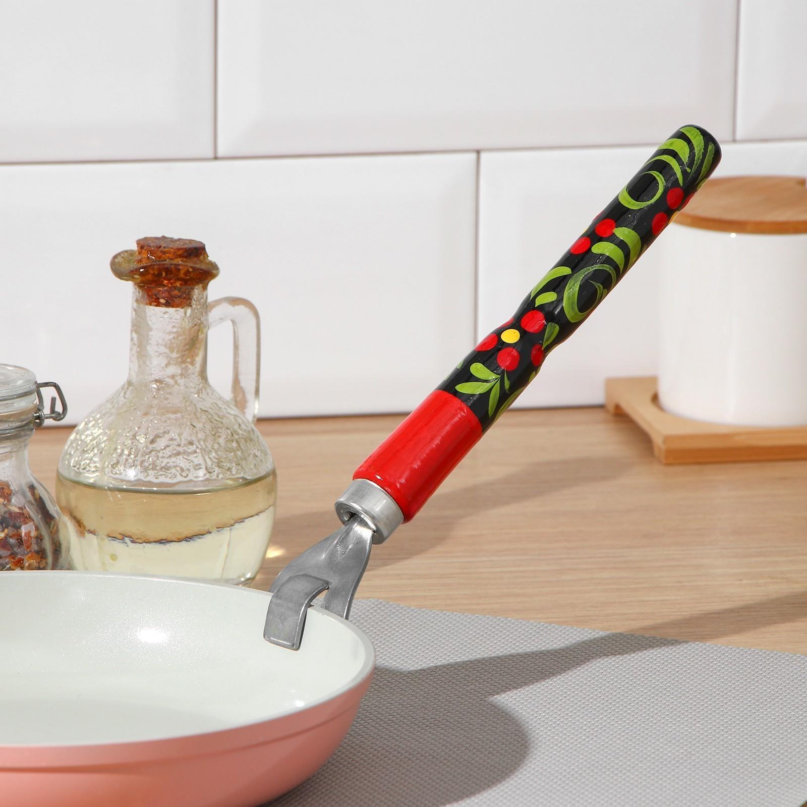 Чапельник с деревянной ручкой «Хохлома», 23,5 см, бук