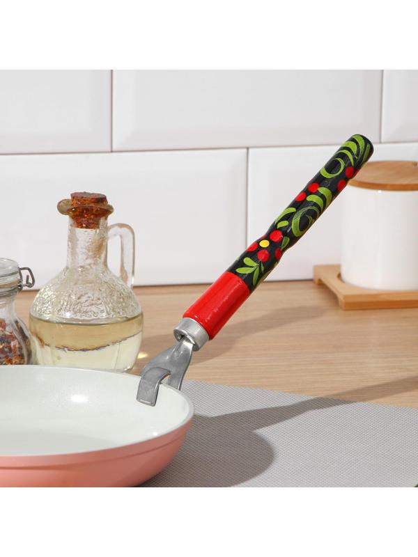 Чапельник с деревянной ручкой «Хохлома», 23,5 см, бук