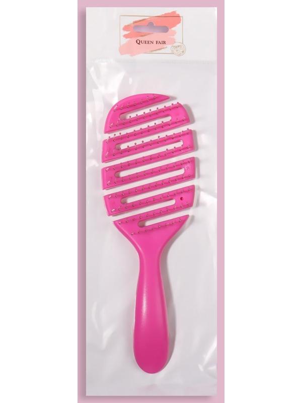 Расчёска массажная, вентилируемая, 8 × 23,5 см, цвет розовый