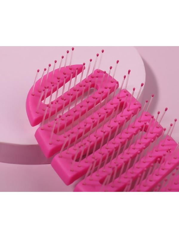 Расчёска массажная, вентилируемая, 8 × 23,5 см, цвет розовый