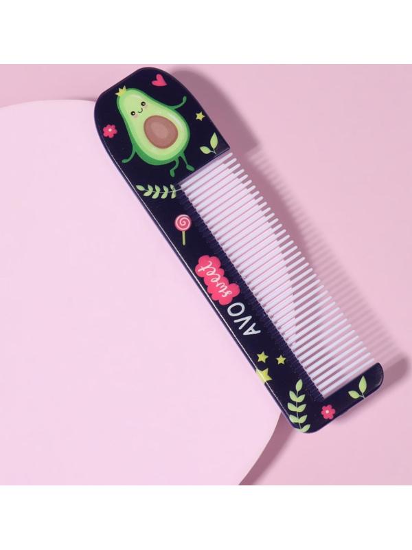 Расчёска «АВОКАДО», с ручкой, фигурная, 14,7 × 3,7, разноцветная