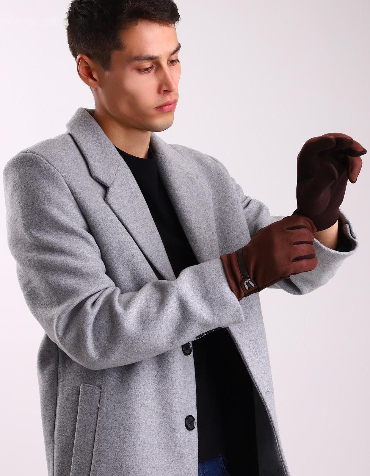 Перчатки мужские, безразмерные, цвет коричневый