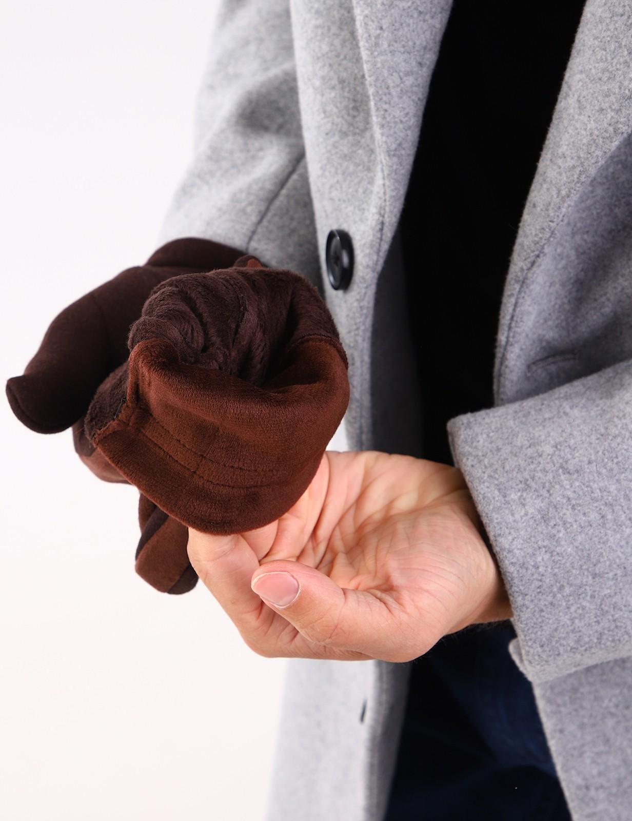 Перчатки мужские, безразмерные, цвет коричневый