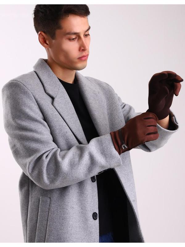 Перчатки мужские, безразмерные, цвет коричневый