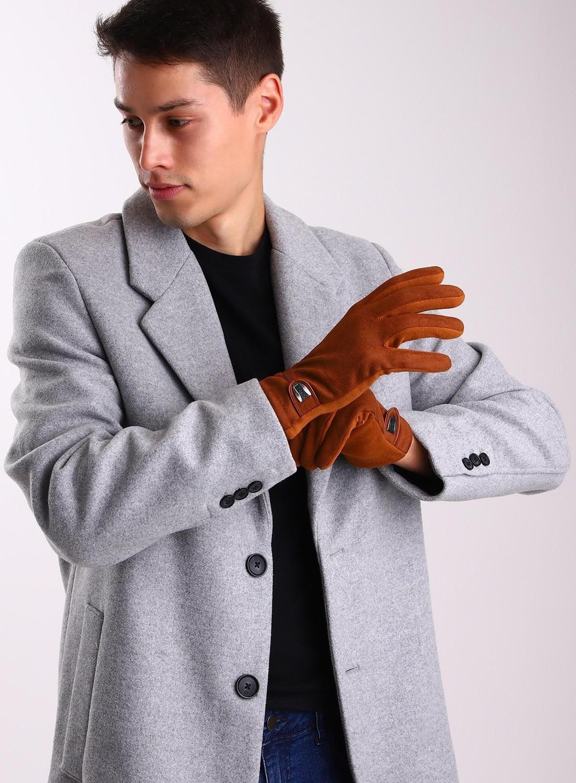 Перчатки мужские, безразмерные, цвет бежевый