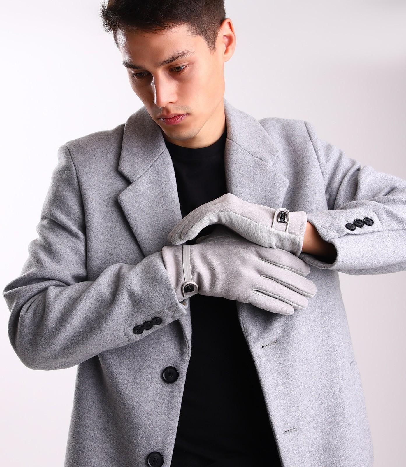 Перчатки мужские, безразмерные, цвет серый