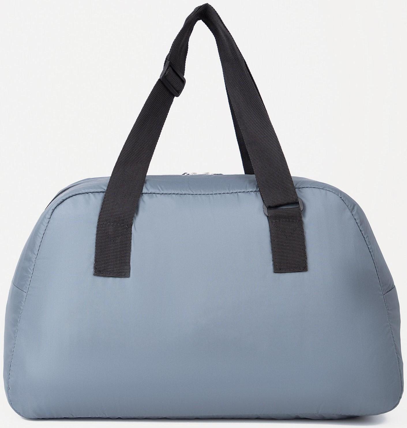 Сумка спортивная на молнии, наружный карман, длинный ремень, цвет серый