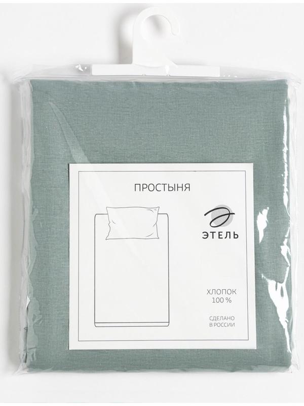 Простыня Этель 200х215, цвет серо-зелёный, 100% хлопок, бязь 125г/м2
