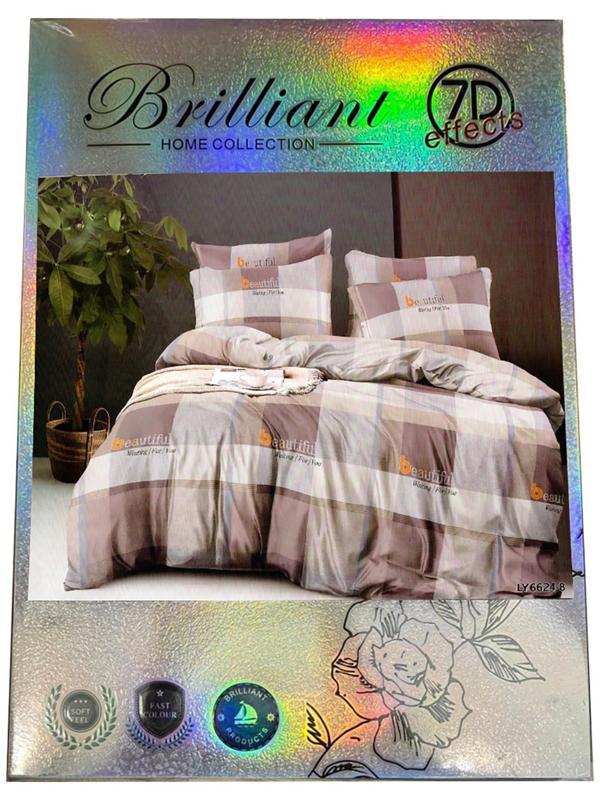 Постельное бельё 2сп Brilliant, 175х210, 175х210, 70х70см 2 шт, микрофибра, 100% полиэстер, 65 г/м