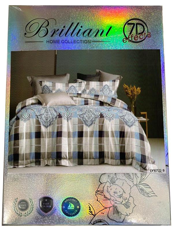 Постельное бельё 1,5сп Brilliant, 145х210, 145х210, 70х70см 2 шт, микрофибра, 100% полиэстер, 65 г/м