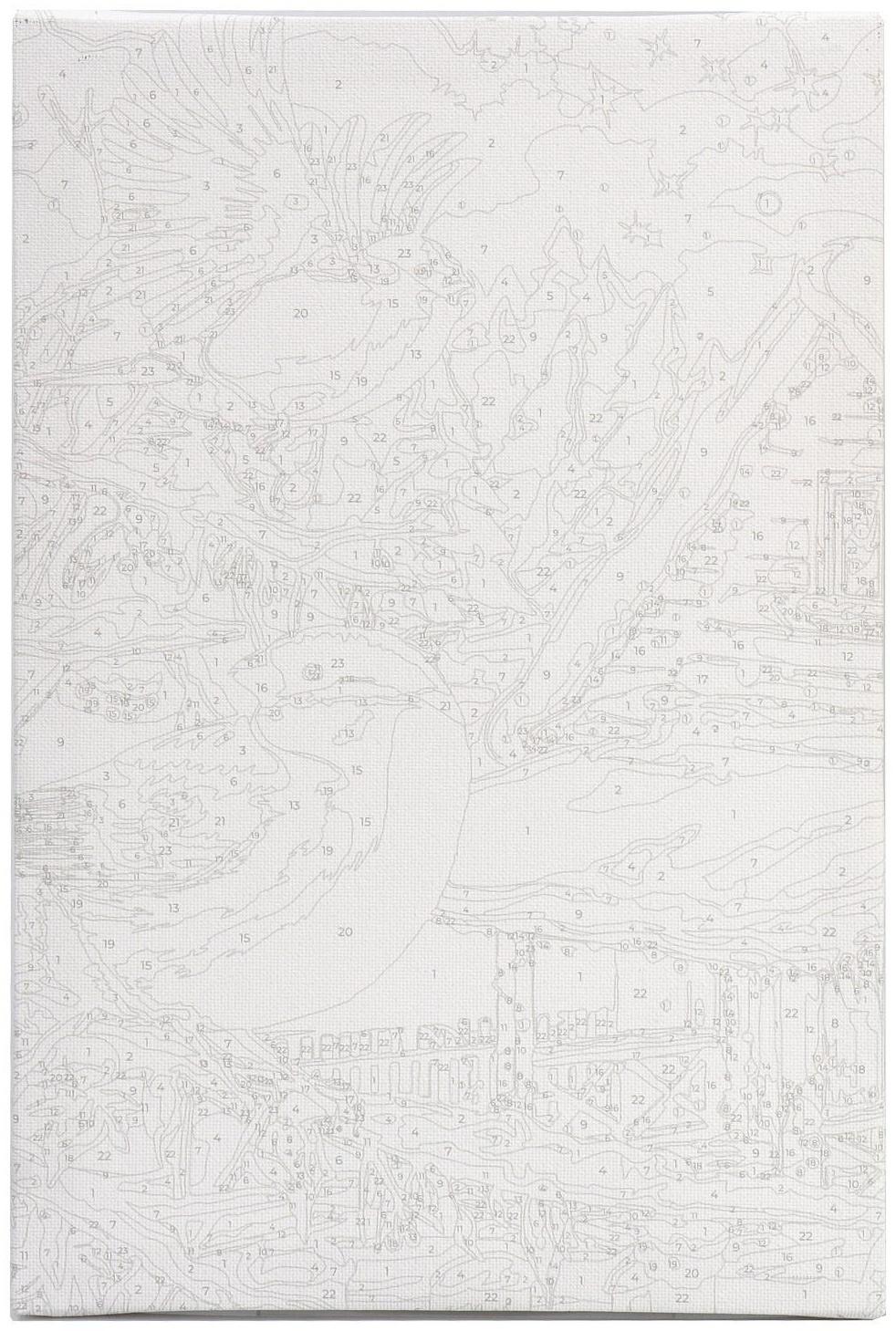 Картина по номерам на холсте с подрамником «Снегири» 20х30 см