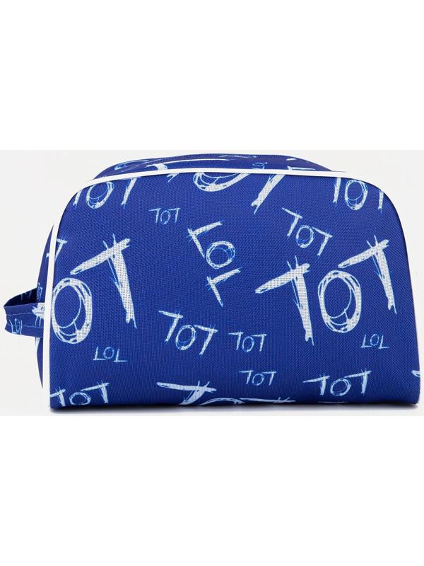 Косметичка на молнии, с подкладом, цвет синий