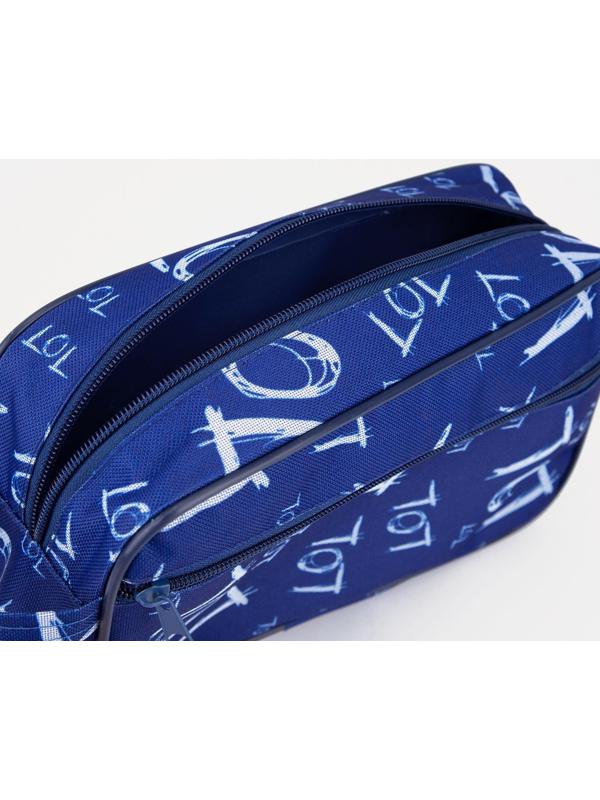 Косметичка на молнии, наружный карман, цвет синий