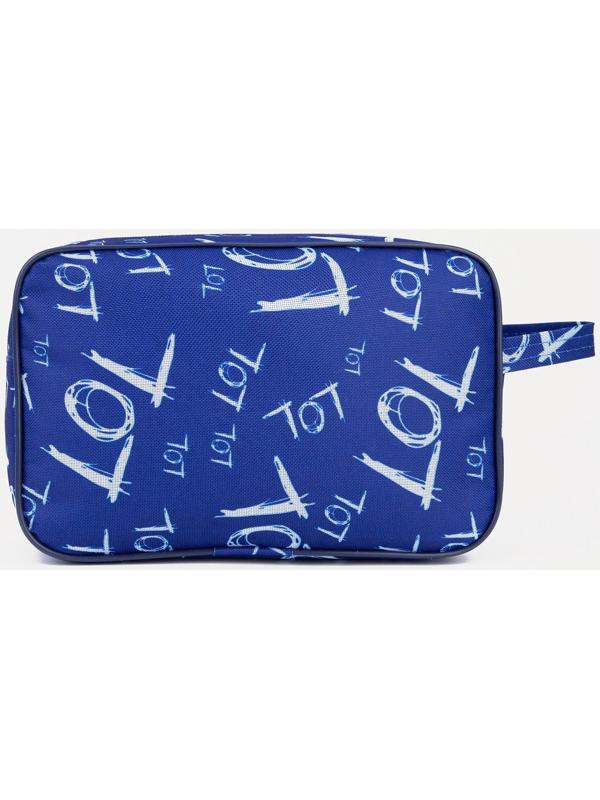 Косметичка на молнии, наружный карман, цвет синий