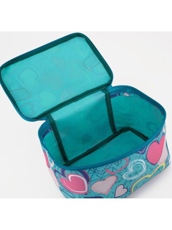 Косметичка на молнии, цвет бирюзовый