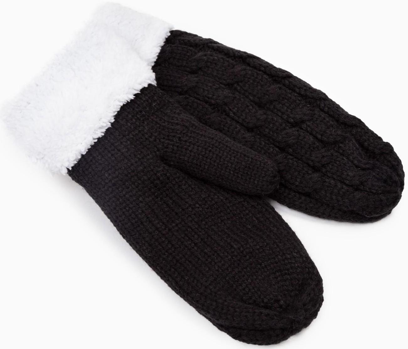 Варежки трикотажные, цвет чёрный, размер 24