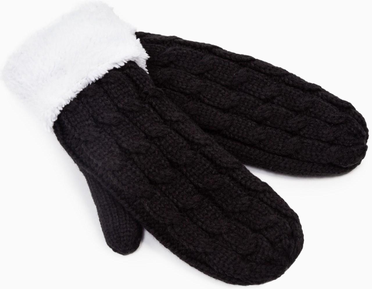 Варежки трикотажные, цвет чёрный, размер 24