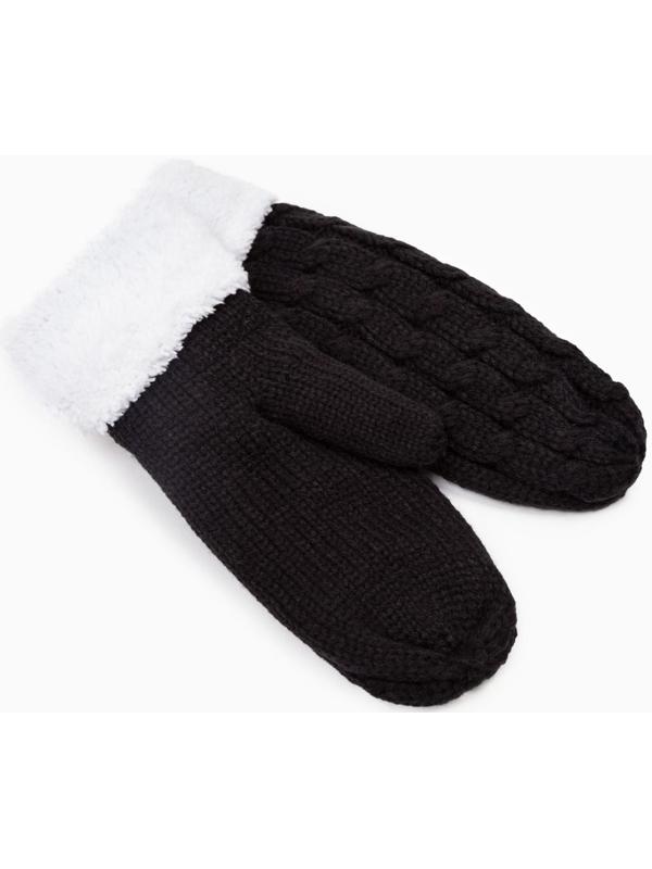 Варежки трикотажные, цвет чёрный, размер 24