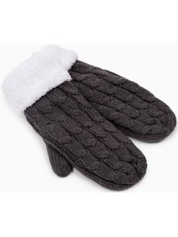 Варежки трикотажные, цвет серый, размер 24