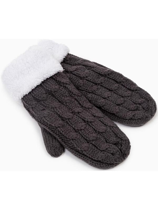 Варежки трикотажные, цвет серый, размер 24