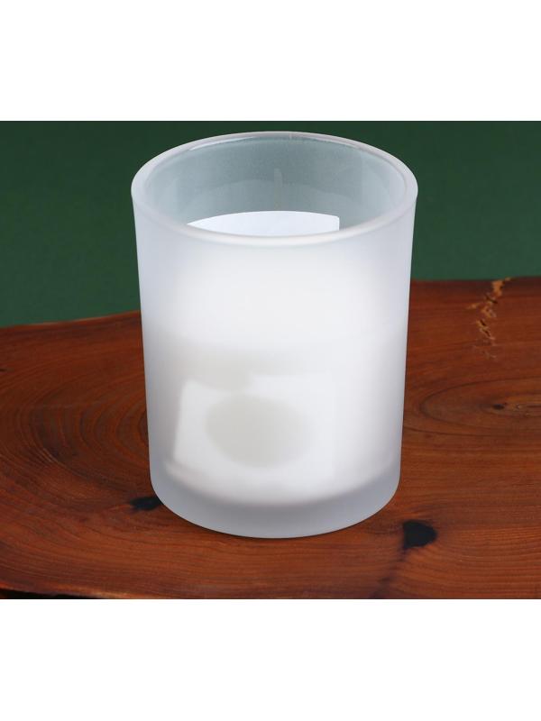 Новогодняя свеча в стакане «Hello winter», аромат еловые шишки, 7 х 7 х 8,5 см.