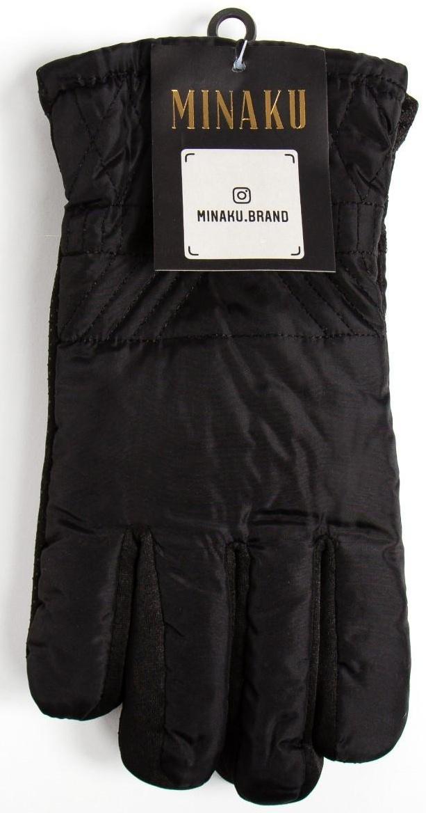 Перчатки зимние мужские MINAKU однотонные, цв.чёрный, р-р 8 (25 см)