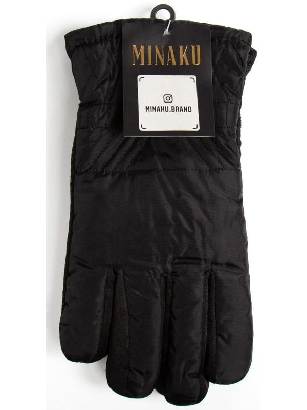 Перчатки зимние мужские MINAKU однотонные, цв.чёрный, р-р 8 (25 см)