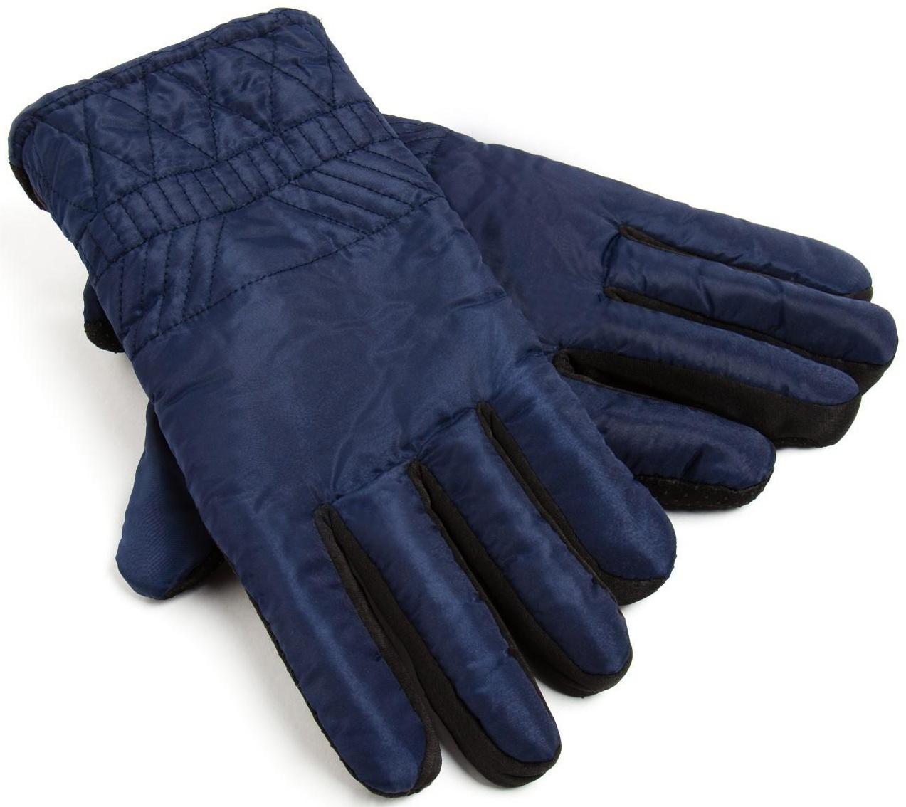 Перчатки зимние мужские MINAKU однотонные, цв.тёмно-синий, р-р 8 (25 см)