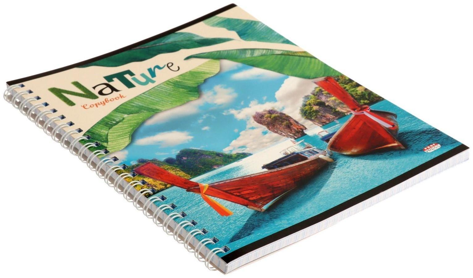 Тетрадь 60 листов в клетку на гребне 