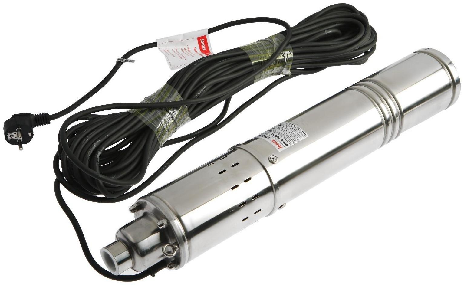 Насос скважинный JEMIX ВН-4-106-32, винтовой, 370 Вт, напор 106 м, 32 л/мин, кабель 25 м