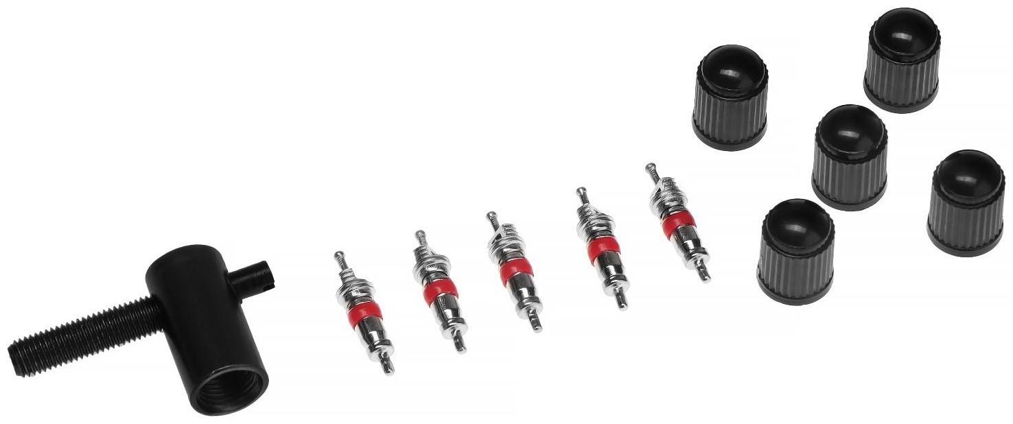 Набор автолюбителя №1, 5 колпачков, пластик, 5 золотников коротких, ключ