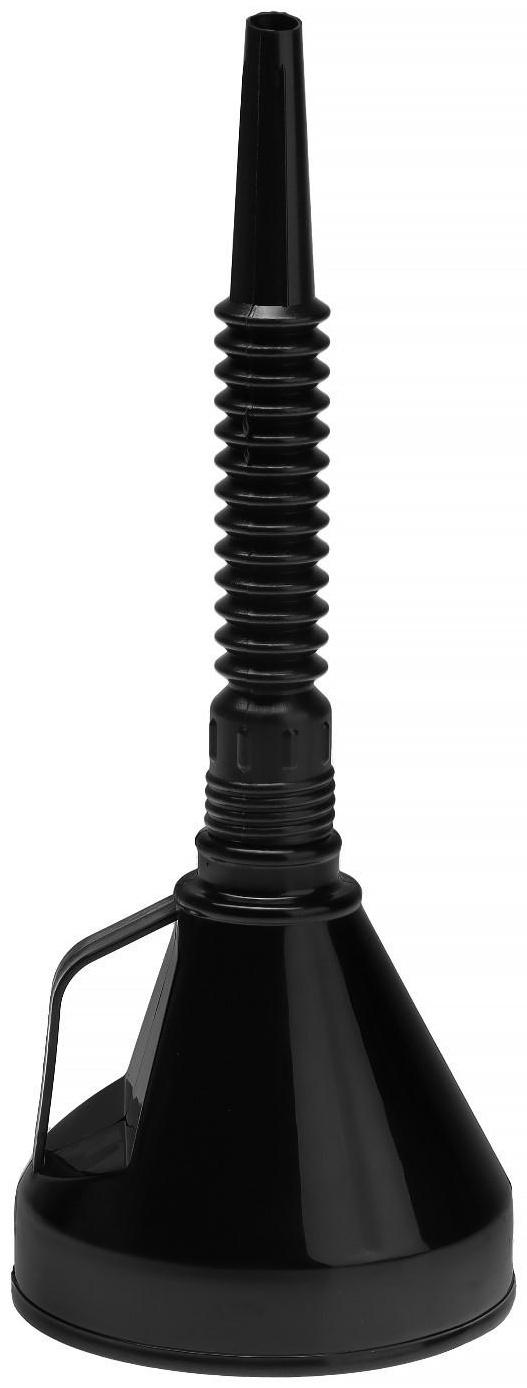 Воронка для ГСМ с сеткой, разборная гофрированная, черная, 140 мм