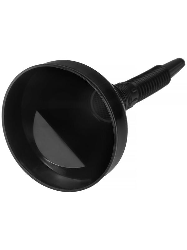Воронка для ГСМ с сеткой, разборная гофрированная, черная, 140 мм